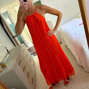 Italian silk mix bright orange sundress